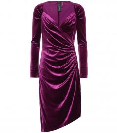 Asymmetric velvet dress at Mytheresa