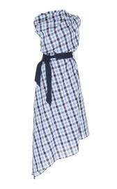 Asymmetrical Checked Cotton-Linen Midi Dress by Martin Grant at Moda Operandi