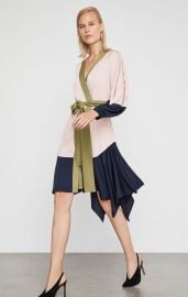 Asymmetrical Colorblocked Wrap Dress at Bcbgmaxazria