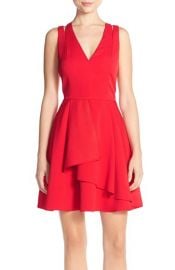 Asymmetrical Crepe Fit & Flare Dress at Nordstrom