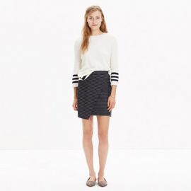 Asymmetrical Mini Skirt in Pinstripe at Madewell