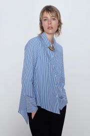 Asymmetrical Poplin Shirt at Zara