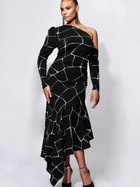 Asymmetrical Ruffle Hem Dress at Christian Siriano