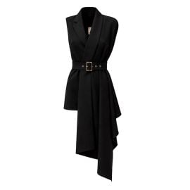 Asymmetrical Sleeveless Blazer — Black at Wolf & Badger
