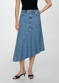 Asymmetrical denim skirt - Woman MANGO USA at Mango