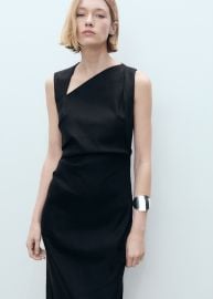 Asymmetrical linen dress - Women MANGO USA at Mango