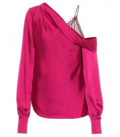 Asymmetrical satin top at Mytheresa