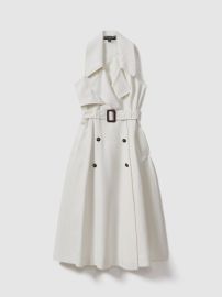 Atelier Italian Textured Wrap Dress with Silk in Off White REISS USA at Reiss