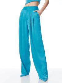 Atia High Waisted Pleated Suit Pants In Ocean Floor Alice And Olivia at Alice + Olivia