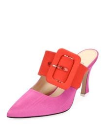 Attico Chloe Buckle-Strap Mule Pump PinkRed - at Bergdorf Goodman