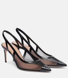 Aubrey 70 mesh slingback pumps in black - Malone Souliers at Mytheresa