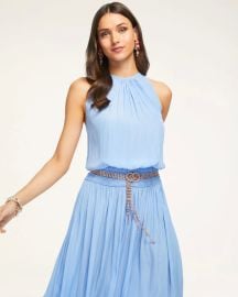 Audrey Sleeveless Halter Drop Waist Midi Dress by Ramy Brook at Ramy Brook