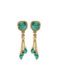 Aurelie Bidermann Miki Malachite Earrings Gold at Farfetch