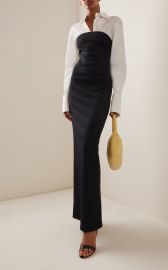 Austin Poplin-Detailed Knit Maxi Dress By Anna Quan at Moda Operandi