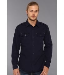 Authentic Apparel US Army Fairway LS Woven Navy at Zappos