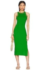 Autumn Cashmere Halter Rib Dress W Hand Crochet Trims In Clover at Revolve