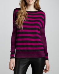 Autumn Cashmere Mixed-Stripe Cashmere Sweater at Neiman Marcus