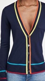 Autumn Cashmere Multi Color Banded V Neck Cashmere Cardigan at Shopbop