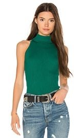 Autumn Cashmere Rib Mock Neck Halter Sweater in Martian at Revolve