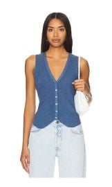 Autumn Cashmere Shaker Vest In Overalls at Revolve