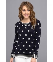 Autumn Cashmere Stars and Stripes Sweater MidnightParchment at 6pm