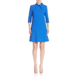 WornOnTV: Norah’s blue bow neck shift dress on CBS Evening News | Norah ...