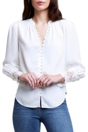 Ava Lace Cuff Button-Up Blouse at Nordstrom