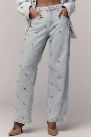 Avec Le Filles High Rise Studded Tapered Jeans at Anthropologie