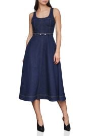 Avec Les Filles Belted Bustier Denim Dress at Nordstrom