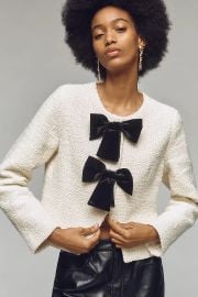 Avec Les Filles Bow Tweed Lady Jacket at Anthropologie