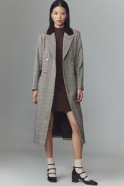 Avec Les Filles Double Breasted Plaid Tailored Coat at Anthropologie