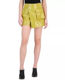 Avec Les Filles Faux Leather Wrap Skort at Macys