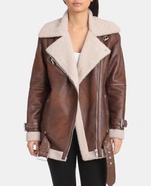 Avec Les Filles Faux-Shearling Moto Jacket   Reviews - Coats - Women - Macy s at Macys