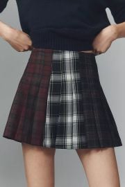 Avec Les Filles Multi Plaid Pleated Mini Skirt at Anthropologie