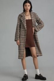 Avec Les Filles Notch Lapel Plaid Raglan Seam Coat at Anthropologie