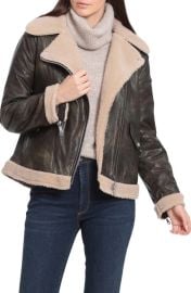 Avec Les Filles Relaxed Faux Shearling Moto Jacket at Nordstrom