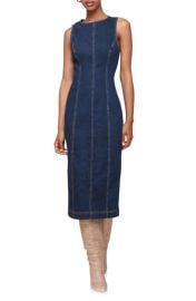 Avec Les Filles Sleeveless Denim Midi Dress at Nordstrom