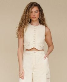 Avec Les Filles Women39s Crewneck Cropped Vest - Macy39s at Macys