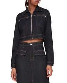 Avec Les Filles Women39s Cropped Denim Jacket - Macy39s at Macys