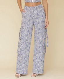Avec Les Filles Women39s Floral Print Wide-Leg Cargo Pants - Macy39s at Macys