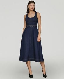Avec Les Filles Womens Bustier Circle-Skirt Midi Dress - Macys at Macys