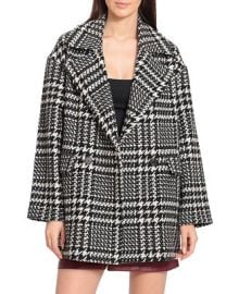 Avec Les Filles Womens Houndstooth Plaid Wool Blend Peacoat Reviews - Coats Jackets - Women - Macys at Macys