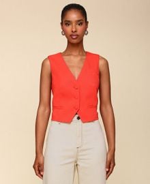 Avec Les Filles Womens Oversized V-Neck Tailored Vest - Macys at Macys