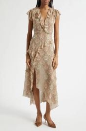 Avenel Paisley Asymmetric Hem Silk Dress at Nordstrom