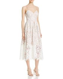 Avery G Lace Tea-Length Dress in Ivory at Bloomingdales