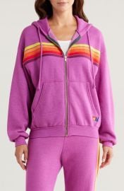 Aviator Nation 5-Stripe Zip Hoodie at Nordstrom