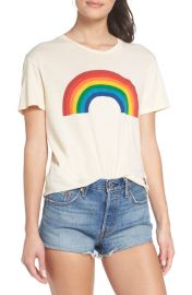 Aviator Nation Big Rainbow Boyfriend Tee in Vintage White Size X-Small at Nordstrom