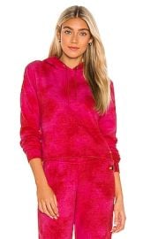 Aviator Nation Hand Dyed Pullover Crop Sweatshirt in Tie Dye Crystal Red at Revolve