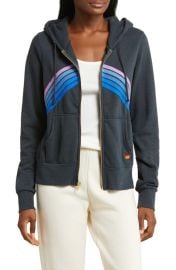 Aviator Nation Mountain Stitch Chevron Stripe Zip-Up Graphic Hoodie at Nordstrom