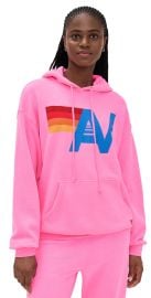 Aviator Nation Relaxed Logo Pullover Hoodie Neon Pink L at Shopbop